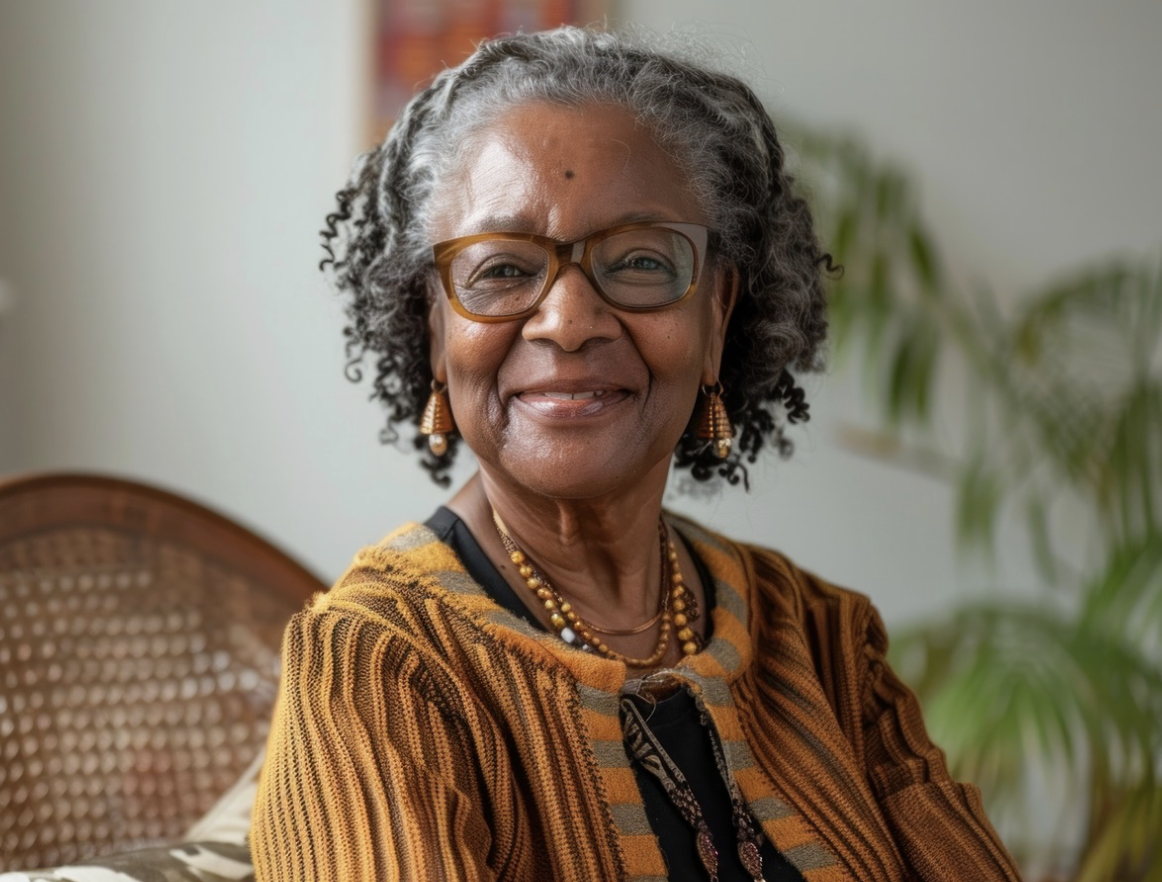Elderly woman smiling