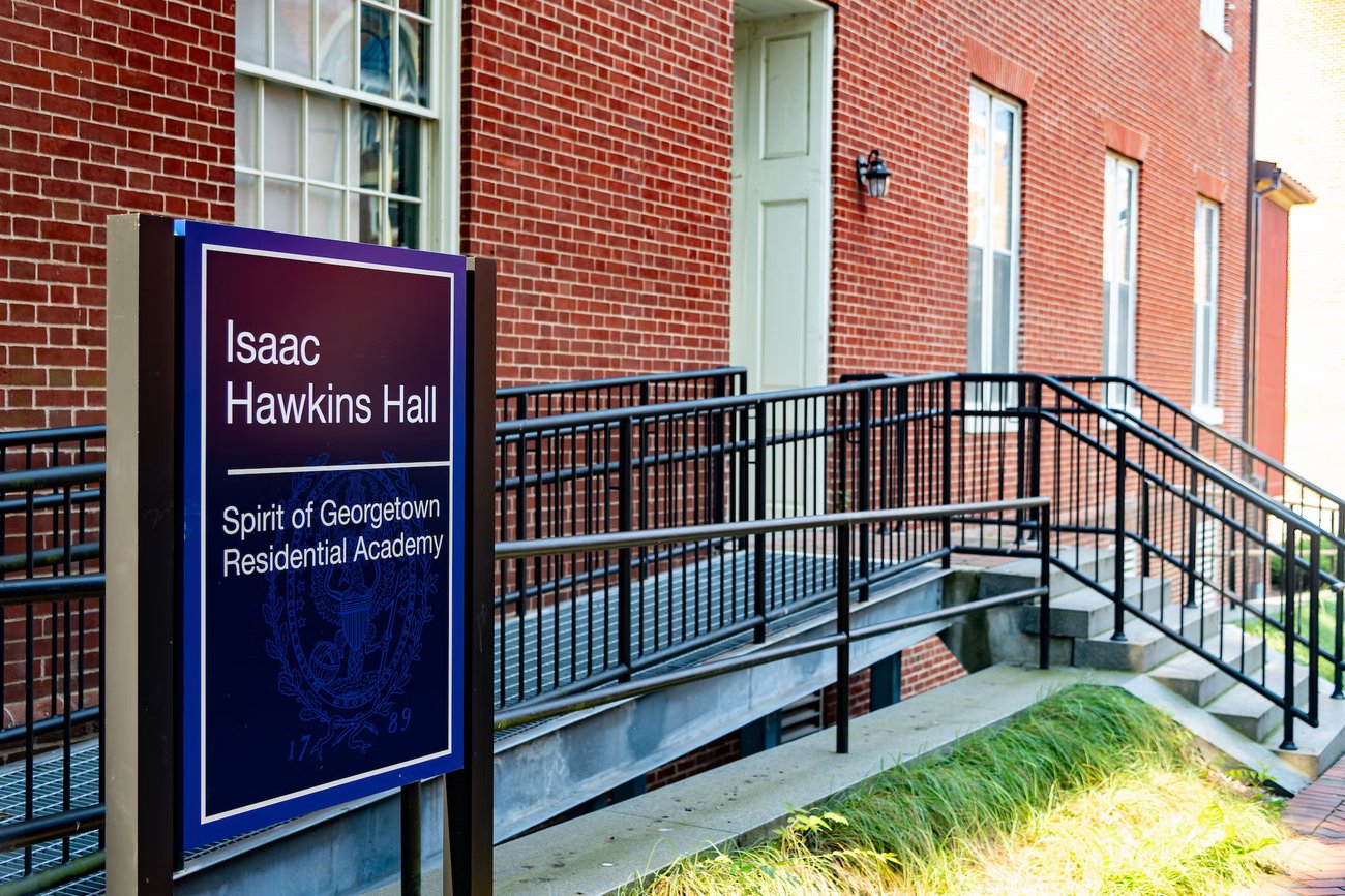 Isaac Hawkins Hall on the Georgetown University campus