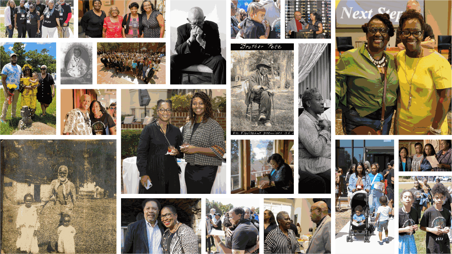 A collage of photographs of Descendants of those enslaved by the Jesuits, past and present