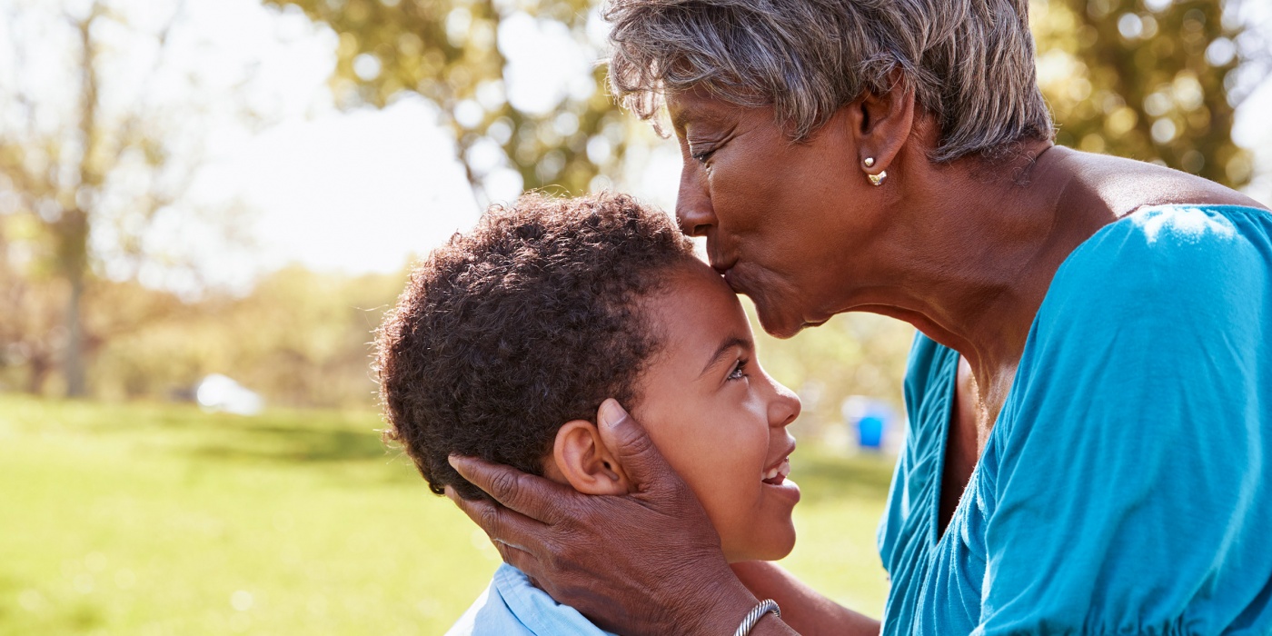 African American Grandmother and Grandson