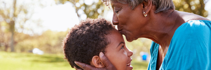 African American Grandmother and Grandson